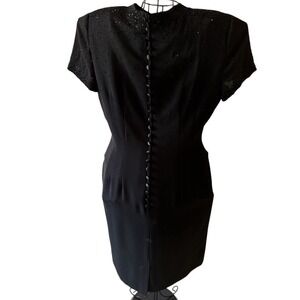 Vintage Y2K Donna Morgan Black Beaded SPARKLE Dress Sz 12 party dress holiday